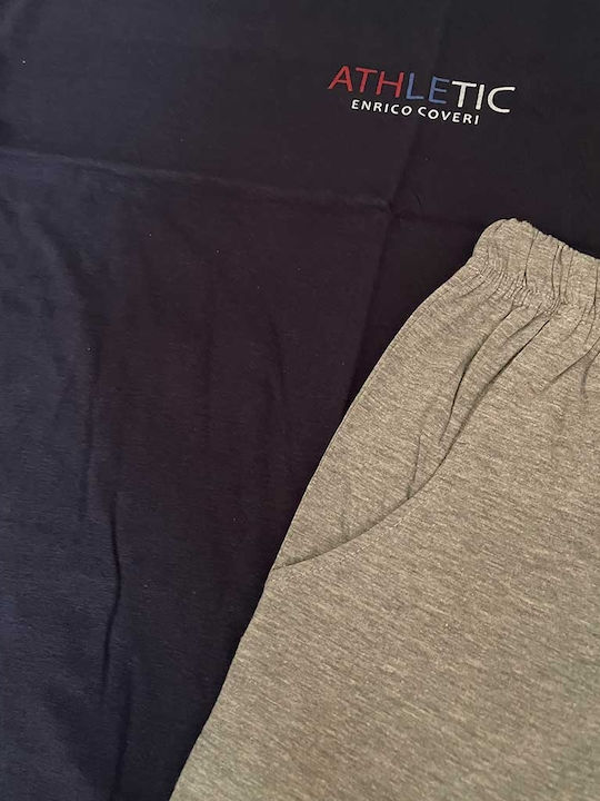 Enrico Coveri Sommer Herrenpyjama Blau