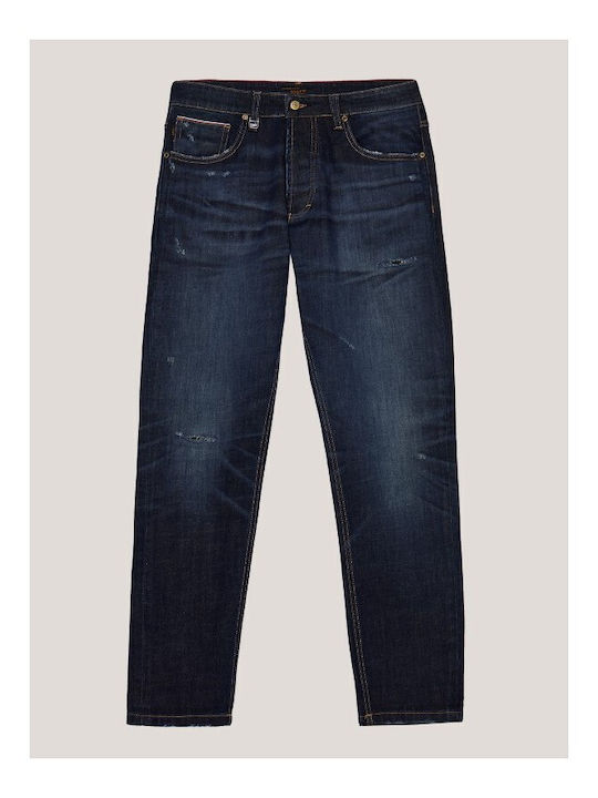 Nollan Ανδρικό Παντελόνι Τζιν Ελαστικό με Slim Tapered Εφαρμογή Navy Μπλε