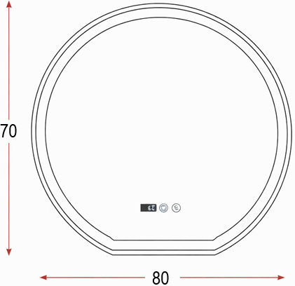 Bathroom Mirror Led Touch Mirrorlux Electra S-4977 Round 700x800mm