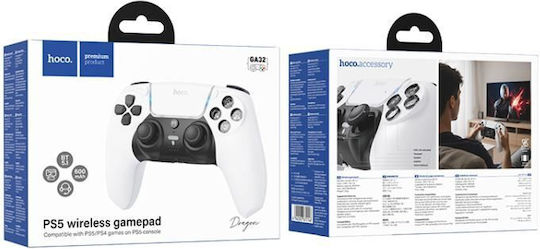 Hoco GA32 Dragon Ασύρματο Gamepad για PS5 Λευκό