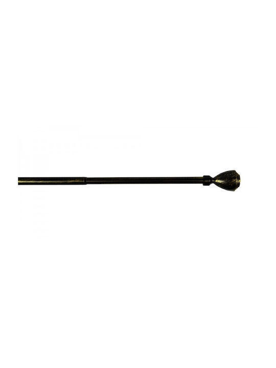 Sidirela Extendable Metallic Single Curtain Pole Φ16mm 110-210cm Black Bordeaux E-0316