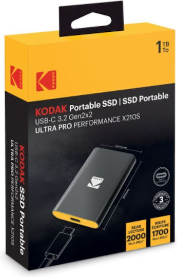 Kodak X210S USB-C Externe Festplatte 1TB M.2 Schwarze