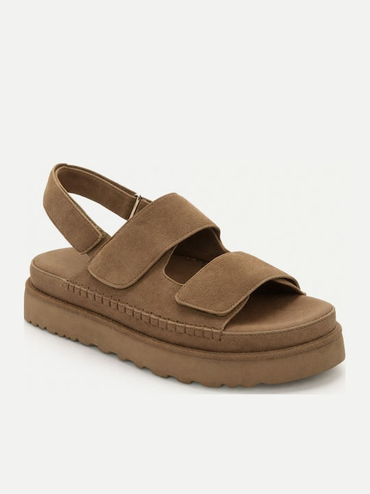 Дамски Сандали Flatforms Каки