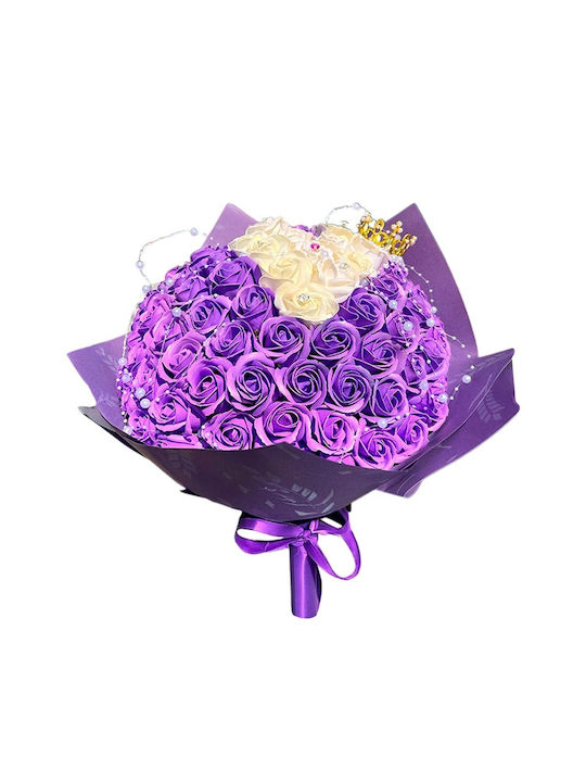 Royal Lila Blumenstrauß 101 Seifenrosen Dekorative Accessoires 40 Cm