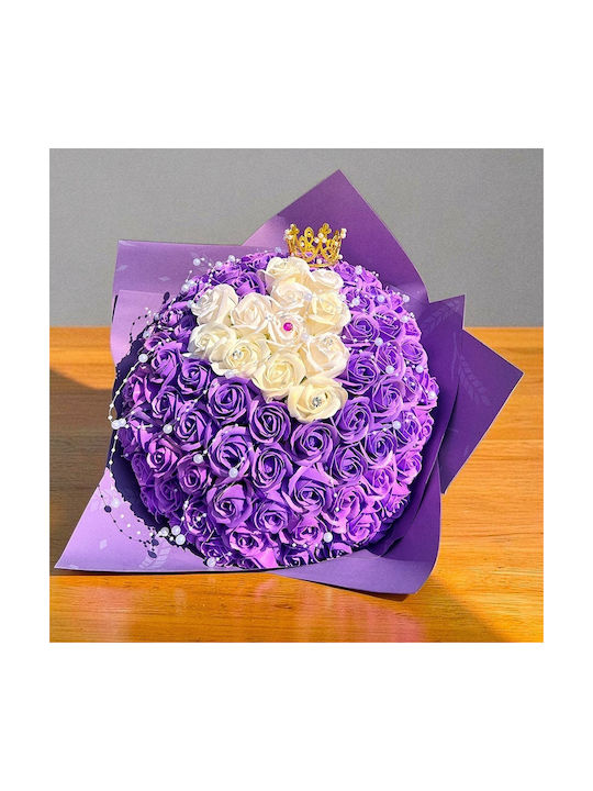 Royal Lila Blumenstrauß 101 Seifenrosen Dekorative Accessoires 40 Cm