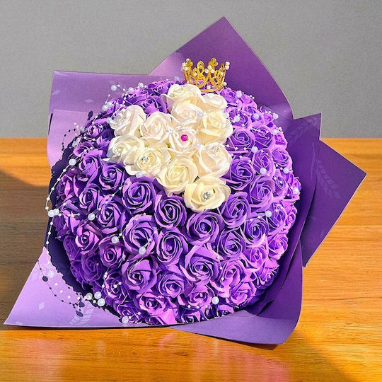 Royal Lila Blumenstrauß 101 Seifenrosen Dekorative Accessoires 40 Cm