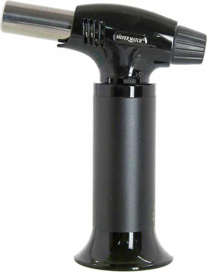 Tpster Kitchen Torch with Security Lock & Temperature Setting Silver Match Black BHC0330