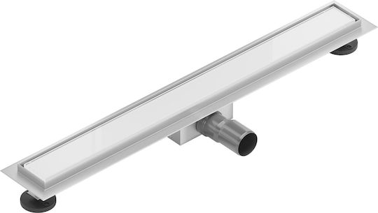Mexen Flat Mgw Linear Shower Drain 70 Cm White Glass 1027070-15