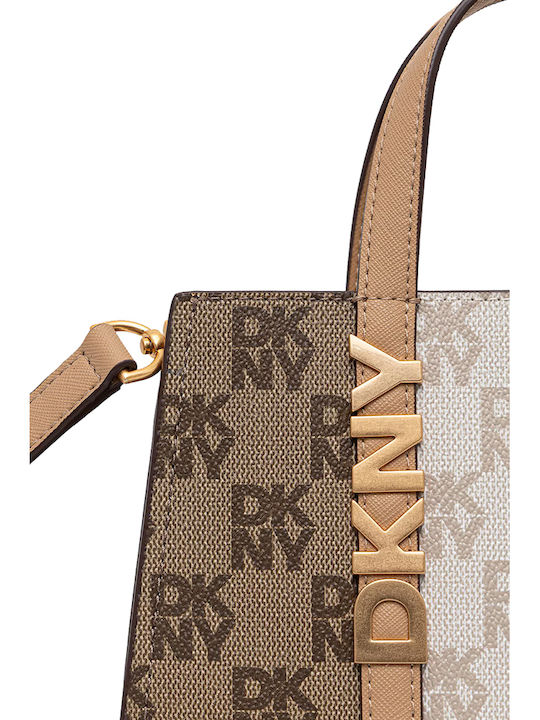 Avril Satchel Δερμάτινη Γυναικεία Τσάντα Χειρός Μπεζ