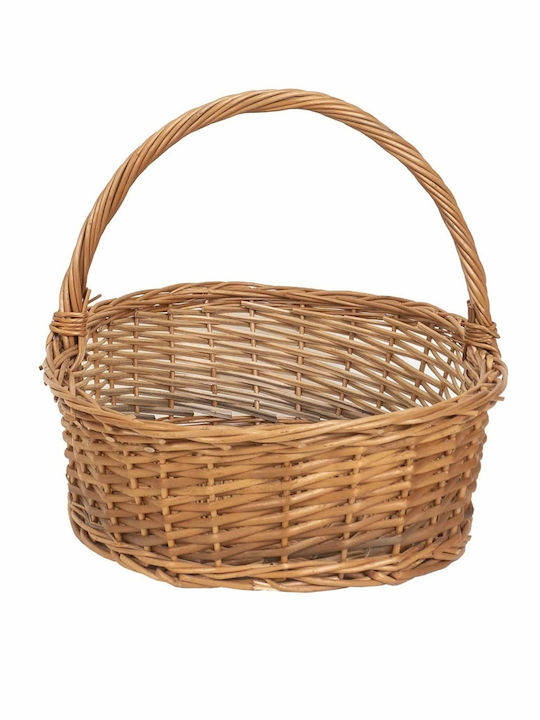 Coș Decorativ Din Paie Maro 50x33x30cm