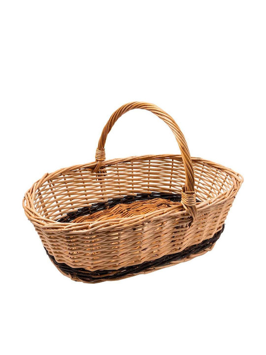 Coș Decorativ Din Paie Maro 50x33x30cm