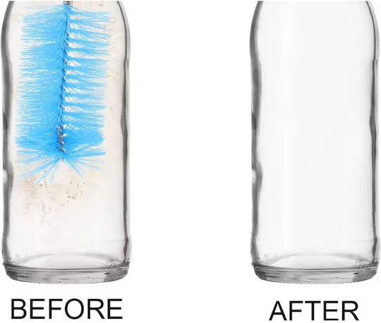 Bottle Washing Brush Wire Plastic Bristles Blue