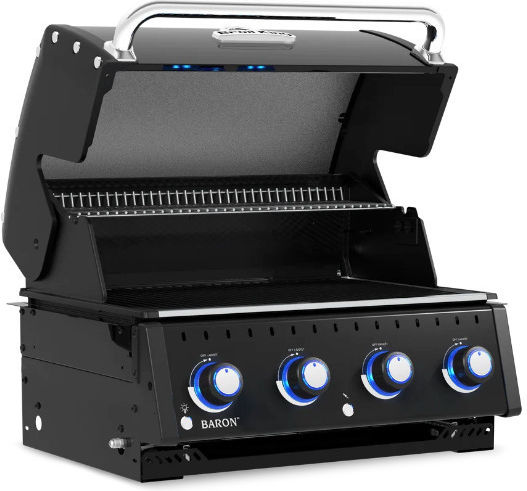 Broil King Baron 420 Shadow Gas Grill Cast Iron Grate with 4 Burners 11.4kW