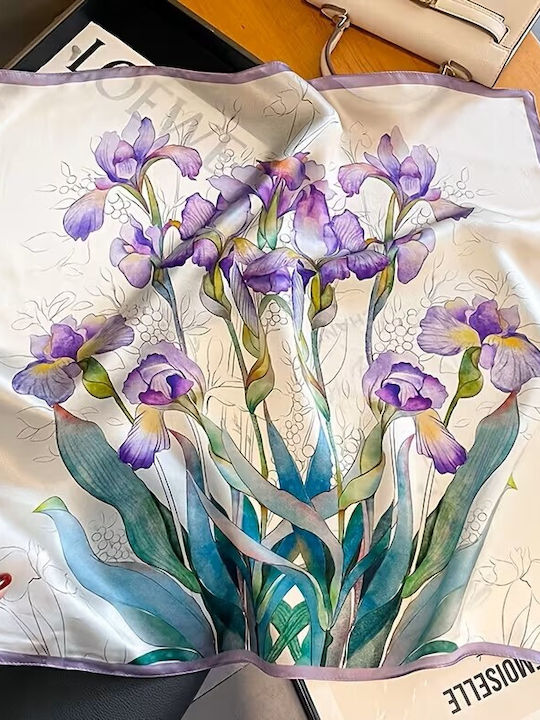 By Queen Seidenstola Mit Malerischen Iris Wasserfarben