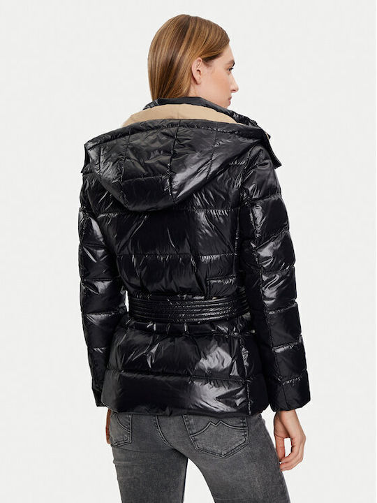 Дълго Дамско Puffer Яке за Зима Black