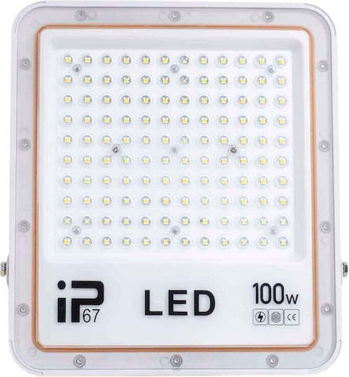 Proiector LED Etanș 100W Alb Rece 6000K IP66