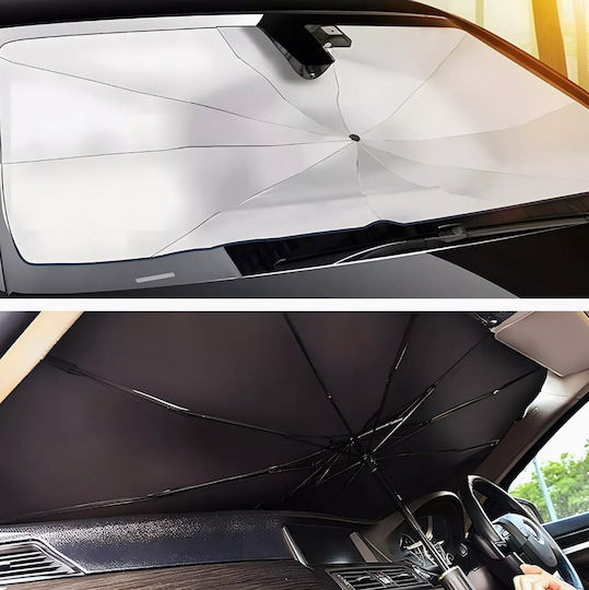 Umbrelă De Soare Pentru Mașină Protejează Împotriva Radiațiilor Solare 110 X 65 Cm Universal Negru Gri