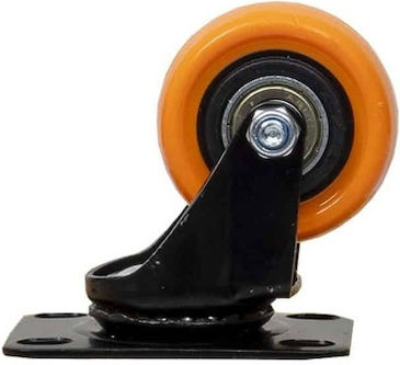 Möbelrad Gummirad 2-Zoll Drehend mit Bremse Orange Z-tools Zts 8126