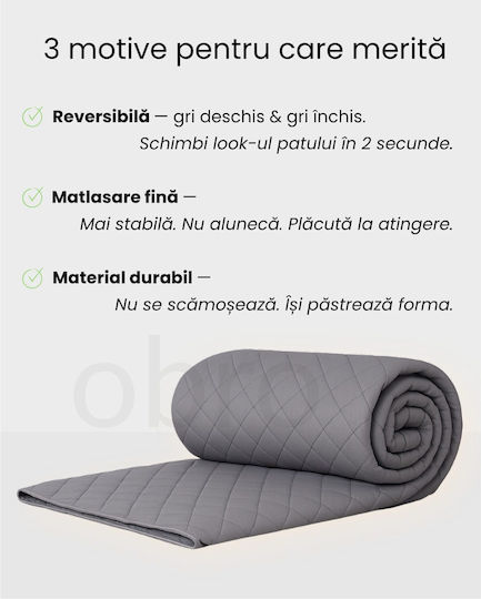 Cuvertură Pat Single Gri 160x220cm