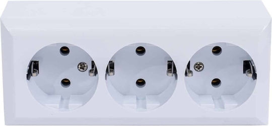 Triple Socket Cp Quatric 16a 250v Qc-6-0312