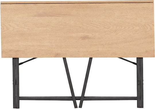 Birou Din Lemn Negru/Stejar Natural cu Picioare Metalice 100x46x75cm