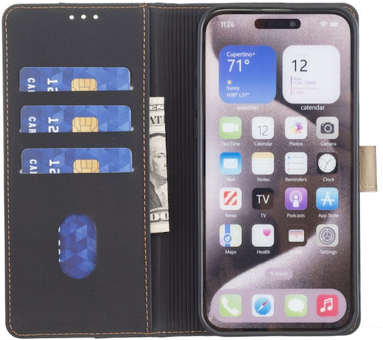 Binfen Leather Wallet Black (Redmi Note 14 5G)