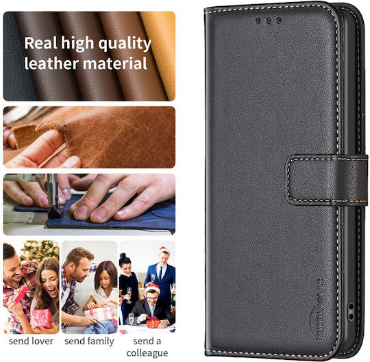 Binfen Book Synthetic Leather / Silicone Black (Redmi 15C 5G)