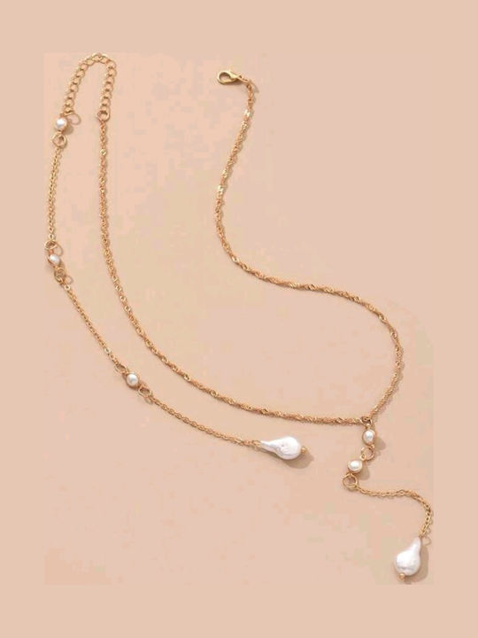 Tatu Moyo Gold Plated Necklace With Pearls
