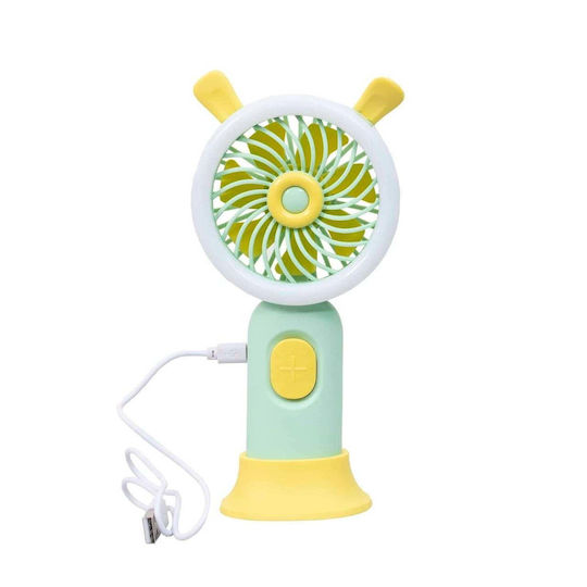Вентилатор За Ръка USB Захранване 3.7W 3 Скорости Стойка Зелен Zts 8241