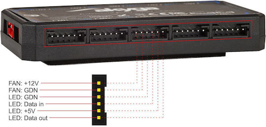 Akyga Fan Controller Ak-ca-73 Hub 12-port Jst 6-pin Rgb + Remote Control