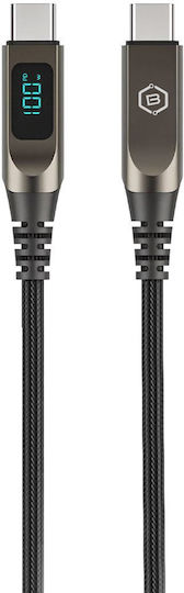 Blavec LED / Geflochtenes USB 2.0 Kabel USB-C männlich - USB-C 100W Grau 1,2m