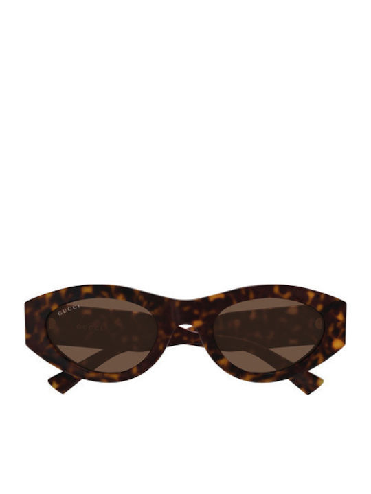Gucci Sunglasses Brown with Horn-Rimmed Frame