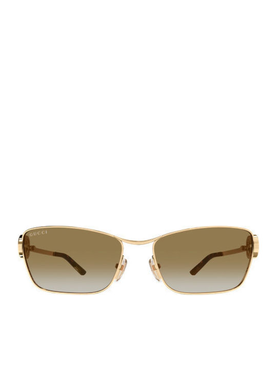 Gucci Unisex Sunglasses with Gold Metallic Frame and Gold Lens GG2045S 003