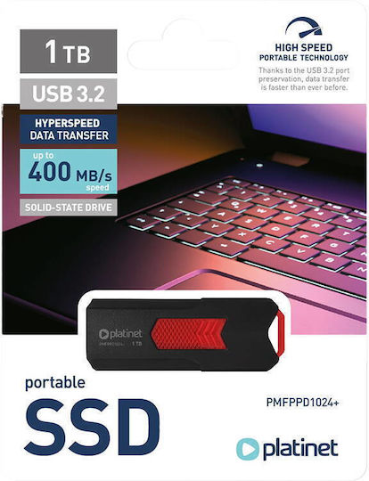 Platinet 1.0TB USB 3.2 SSD Stick Μαύρο