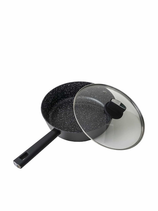 Tigaie din Aluminiu cu Capac cu Strat din Piatră 28cm