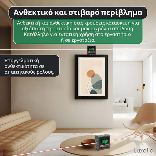 Inclinometru Digital Profesional cu Laser Portabil Bază Magnetică Afișaj LCD Nivel Digital Rezistent la Șocuri și Apă Negru Verde