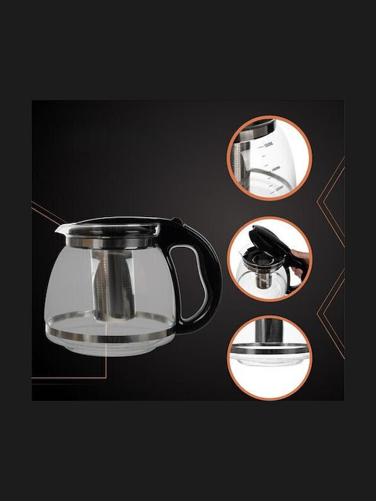 Teapot with Filter Glass Gray 2000ml