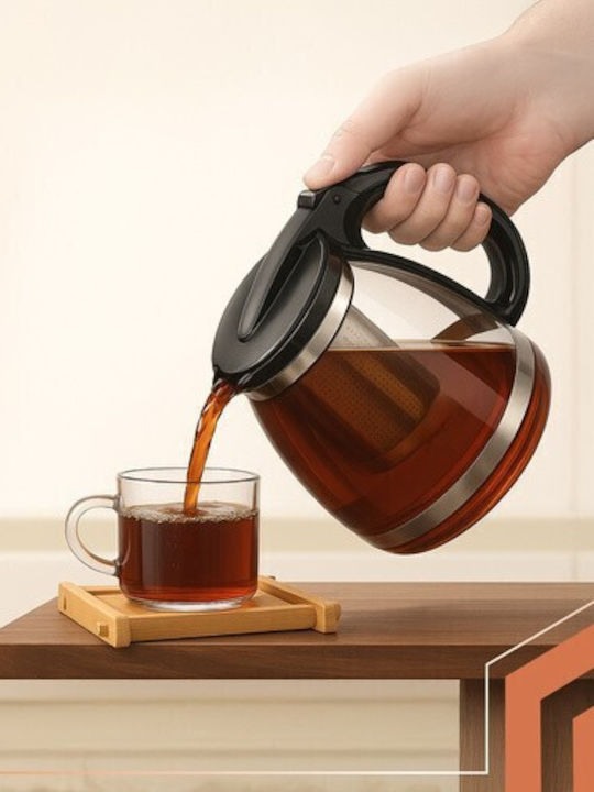Teapot with Filter Glass Gray 2000ml