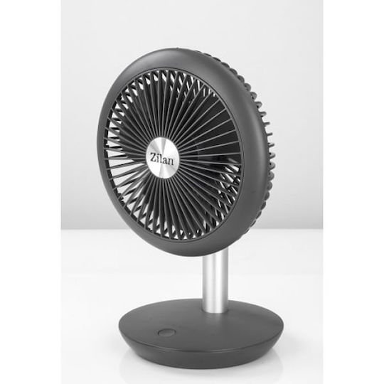 Ventilator Portabil Reîncărcabil Gri Încărcare USB Putere 5W Diametru 18 Cm 4 Viteze Verticale Reglabile Zln 4000