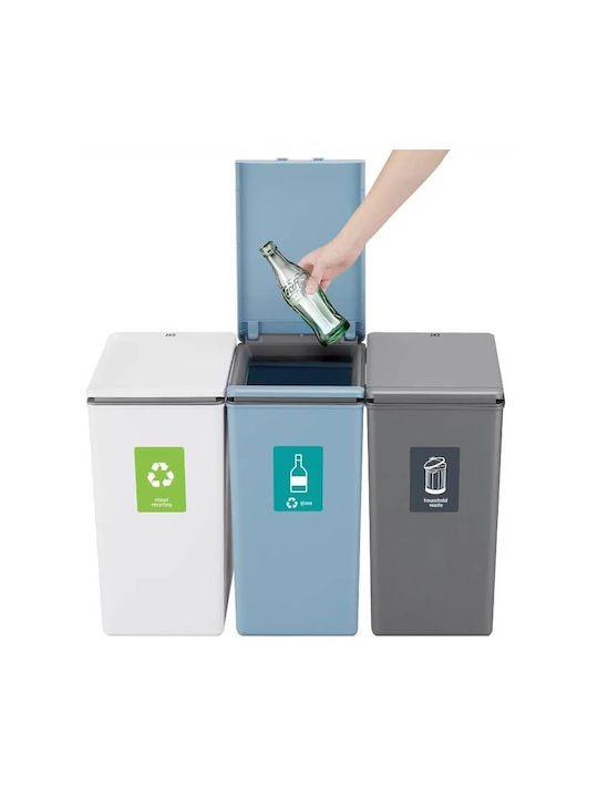 Eko Eko Mülleimer Kunststoff mit Fotowiderstand Weiß 20lt