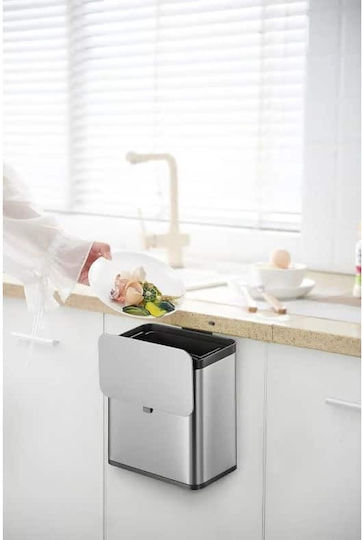 Eko Eko Waste Bin for Cabinet Made of Inox Steel with Oscillating Lid Grey 7L