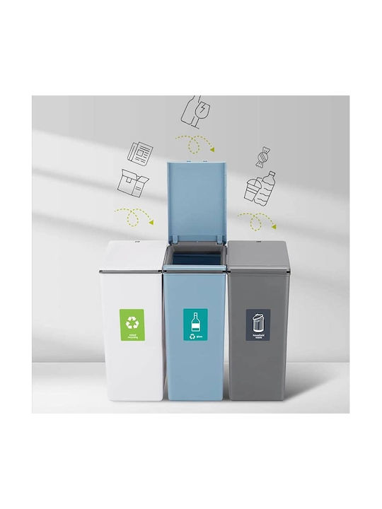 Eko Plastic Waste Bin with Photocell White 40lt