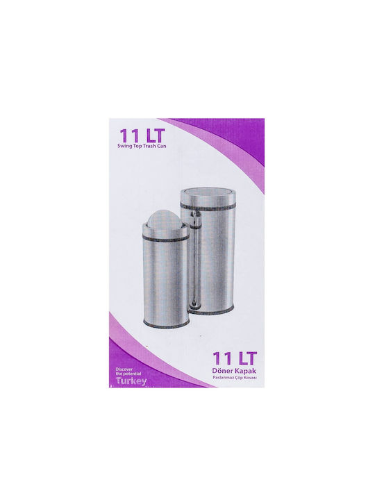 Foxmag24 Mülleimer aus Inox in Grau 11lt