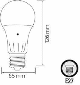 LED Лампа 10W За Накрайник E27 Неутрално Бяло 1032лм С Фотоклетка