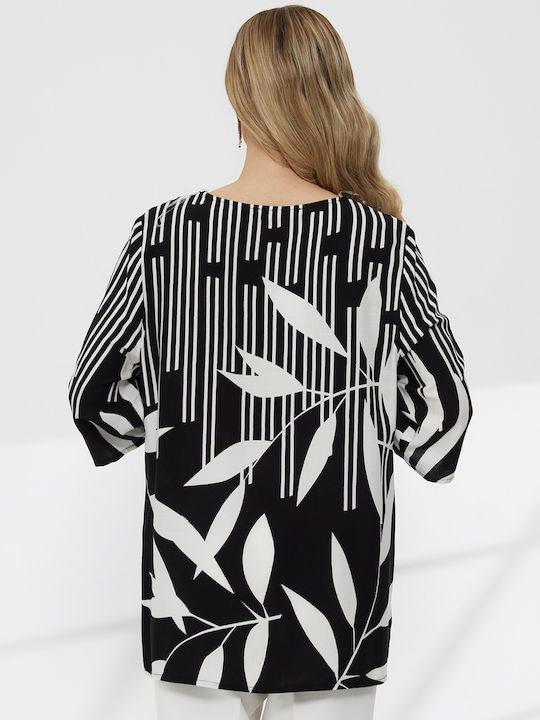 Women's Blouse with V-Neck Black