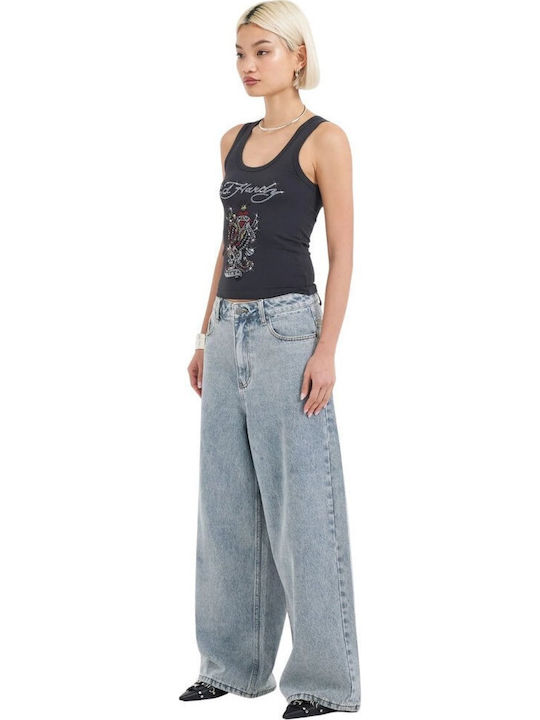Women's Crop Sleeveless Grey Top