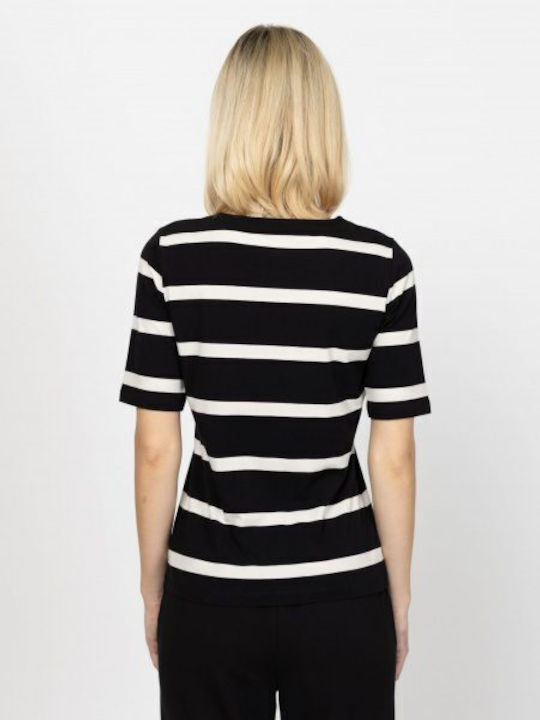 Women's Striped T-shirt Black