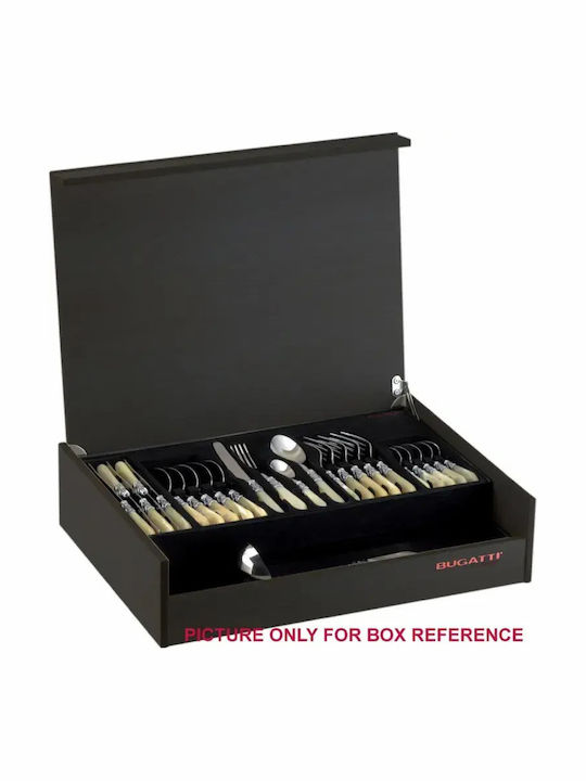 Bugatti Set De Tacâmuri Din Oțel Inoxidabil Alb 49 Bucăți Cu Set De Tacâmuri