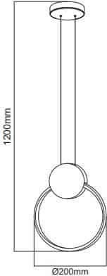 Black LED Pendant Ceiling Light with Natural White Light