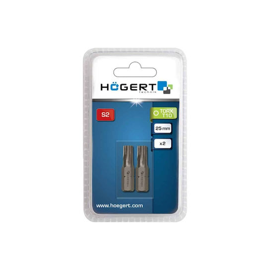 Комплект 2 Бройки Винтовертни Битове Торкс T10 25мм Hogert Ht1s361